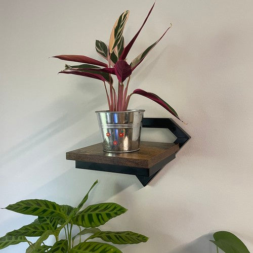 Zidna Polica Loft Stil 19 x 23 x 20 cm Crna MDF/Čelik