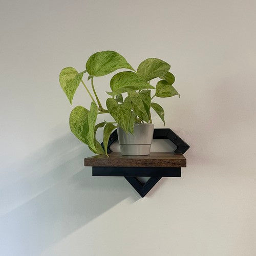 Zidna Polica Loft Stil 19 x 23 x 20 cm Crna MDF/Čelik