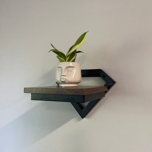 Zidna Polica Loft Stil 19 x 23 x 20 cm Crna MDF/Čelik