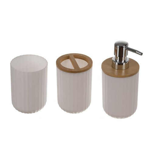 Set Kupaonskih Pribora od 6 Dijelova, Bijelo/Smeđe, 26 x 19.5 x 19.5 cm