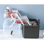 Veliki Organizator Za Lijekove 32 x 22.5 x 19 cm Sivi/Prozirni