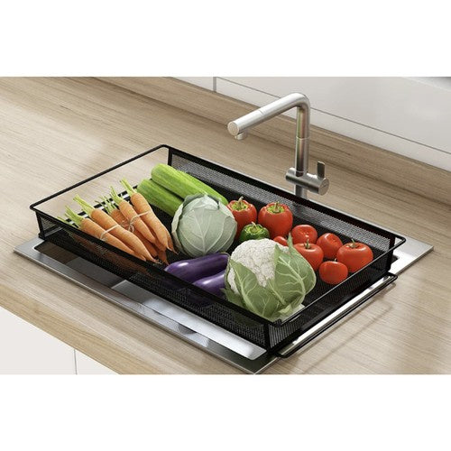 Mobilna Kuhinjska Polica s 3 Košare 65 x 25 x 44 cm Crna