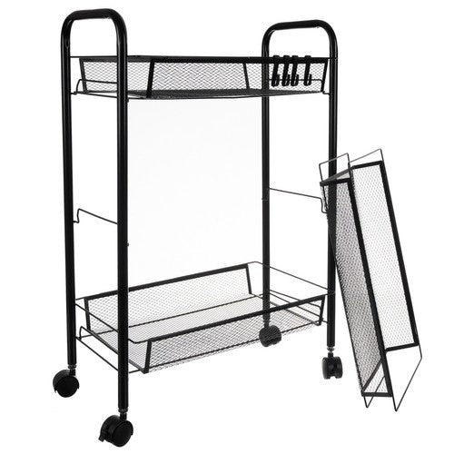 Mobilna Kuhinjska Polica s 3 Košare 65 x 25 x 44 cm Crna