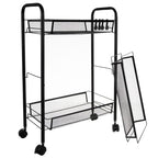 Mobilna Kuhinjska Polica s 3 Košare 65 x 25 x 44 cm Crna