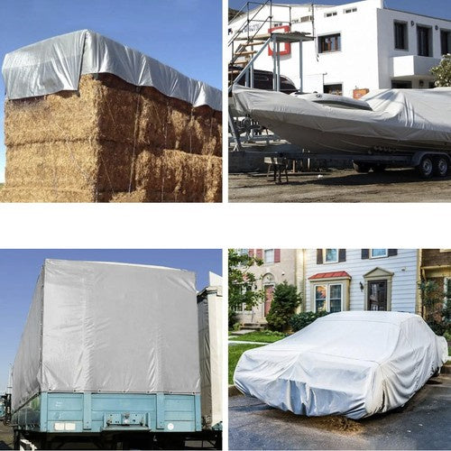 Cerada 4x5 m Srebrna, Vodootporna, Ojačani Rubovi