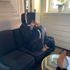 XXL Deka Hoodie Crna, 85 x 75 cm, Flanel, Oversize