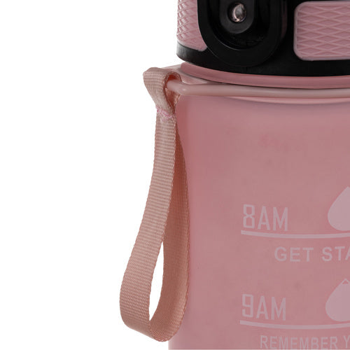 Motivacijska Boca za Vodu 1L, Roza i Plava, S Mjerama i Slamkom