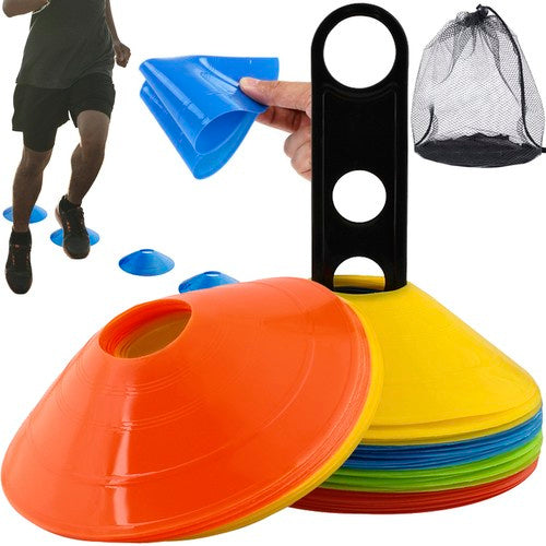 Set Trening Čunjeva 50 Komada u 5 Boja s Postoljem i Torbom