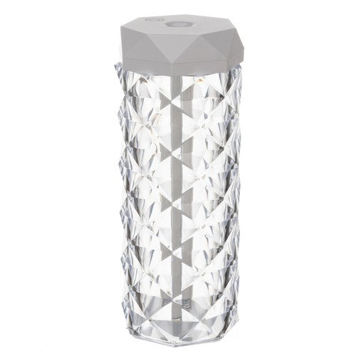 Ovlaživač Zraka i Noćna Lampa s LED Ružom, 400 ml, Bijela/Prozirna, 18 x 7 cm