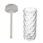 Ovlaživač Zraka i Noćna Lampa s LED Ružom, 400 ml, Bijela/Prozirna, 18 x 7 cm
