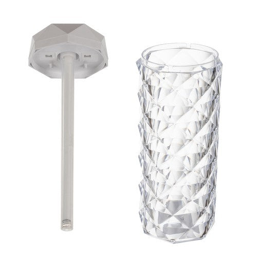 Ovlaživač Zraka i Noćna Lampa s LED Ružom, 400 ml, Bijela/Prozirna, 18 x 7 cm