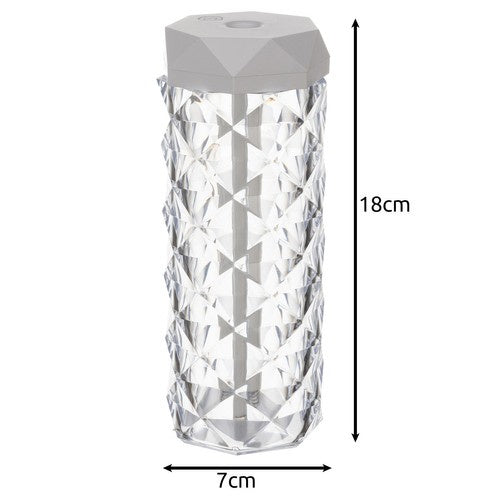 Ovlaživač Zraka i Noćna Lampa s LED Ružom, 400 ml, Bijela/Prozirna, 18 x 7 cm