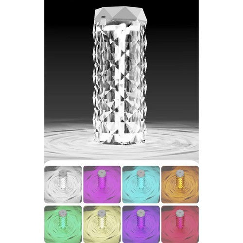 Ovlaživač Zraka i Noćna Lampa s LED Ružom, 400 ml, Bijela/Prozirna, 18 x 7 cm