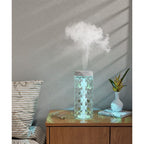 Ovlaživač Zraka i Noćna Lampa s LED Ružom, 400 ml, Bijela/Prozirna, 18 x 7 cm
