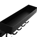 Zidna Vješalica s Policom i Magnetom 24.5 x 8.5 x 5 cm Crna