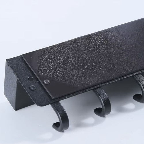 Zidna Vješalica s Policom i Magnetom 24.5 x 8.5 x 5 cm Crna