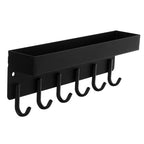 Zidna Vješalica s Policom i Magnetom 24.5 x 8.5 x 5 cm Crna
