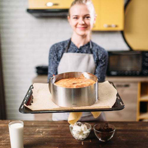 Podesivi Obruč za Torte 16-30 cm, Visina 15 cm, Srebrni
