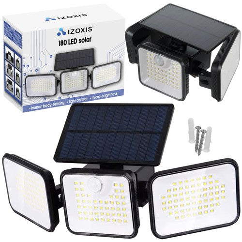 Solarna Vanjska Lampa 180 LED s Senzorom Pokreta i Sumraka, Crna, 33 x 11 x 12.5 cm