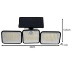 Solarna Vanjska Lampa 180 LED s Senzorom Pokreta i Sumraka, Crna, 33 x 11 x 12.5 cm