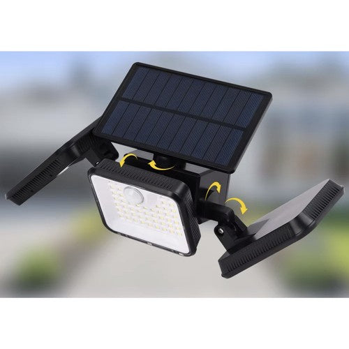 Solarna Vanjska Lampa 180 LED s Senzorom Pokreta i Sumraka, Crna, 33 x 11 x 12.5 cm