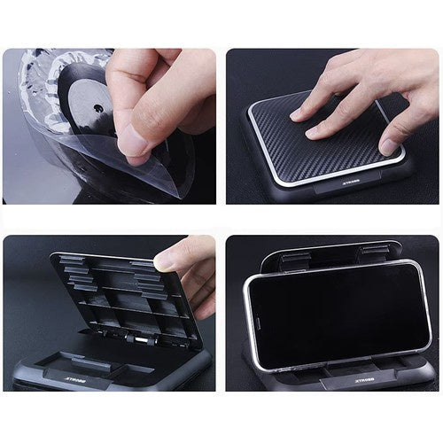 Samoljepljivi Držač za Telefon za Auto i Stol, 13.5 x 13.5 x 2 cm, Crni