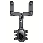 Rotirajući Držač za Telefon za Retrovizor u Autu, Crno-Srebrni, 26-32 x 15-20 cm