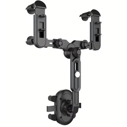 Rotirajući Držač za Telefon za Retrovizor u Autu, Crno-Srebrni, 26-32 x 15-20 cm