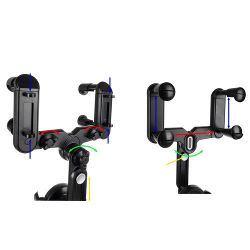 Rotirajući Držač za Telefon za Retrovizor u Autu, Crno-Srebrni, 26-32 x 15-20 cm