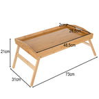 Sklopivi Bambusov Stolić za Doručak u Krevetu 73 x 31 x 21 cm