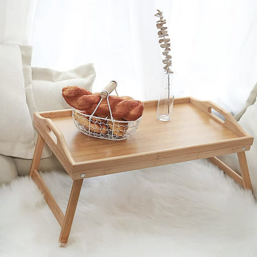Sklopivi Bambusov Stolić za Doručak u Krevetu 73 x 31 x 21 cm