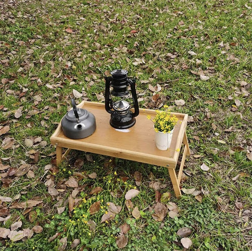 Sklopivi Bambusov Stolić za Doručak u Krevetu 73 x 31 x 21 cm