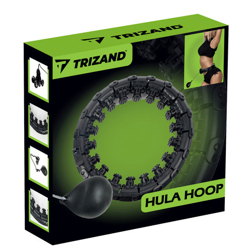Hula Hoop s Masažerom i Utezima, 30-42 cm, Crni