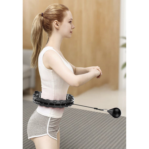 Hula Hoop s Masažerom i Utezima, 30-42 cm, Crni