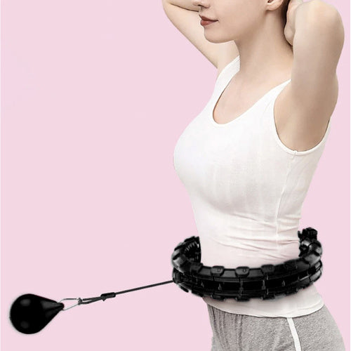 Hula Hoop s Masažerom i Utezima, 30-42 cm, Crni
