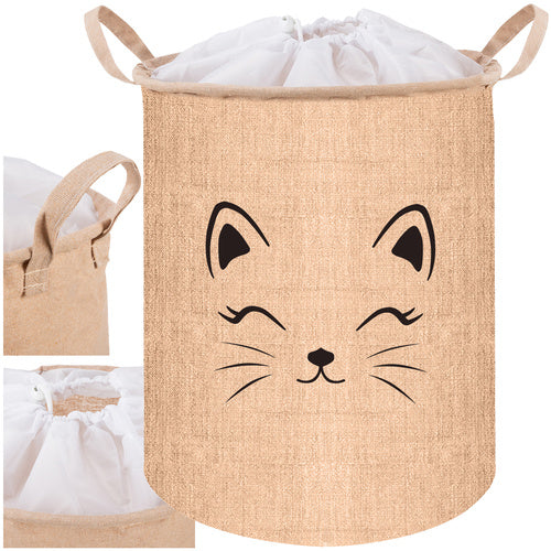 Košara za Igračke i Rublje 42L, Bež s Printom, 32 x 43 cm