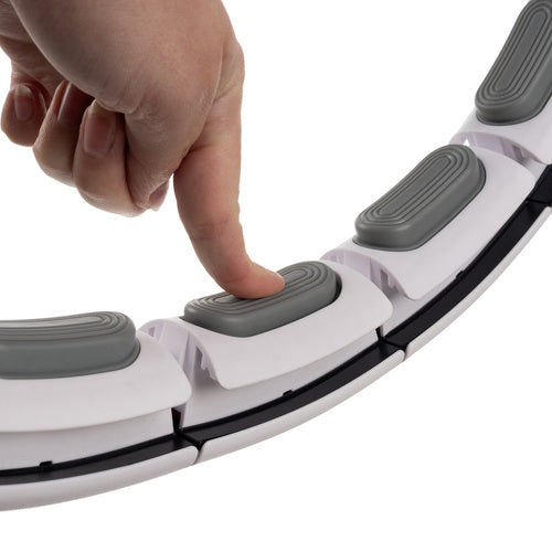 Hula Hoop s Brojačem, Podesivom Težinom i Masažnim Izbočinama, Bijeli, 75–109 cm