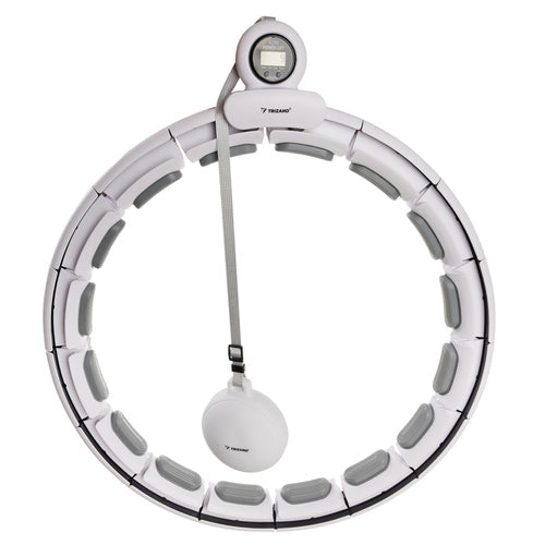 Hula Hoop s Brojačem, Podesivom Težinom i Masažnim Izbočinama, Bijeli, 75–109 cm