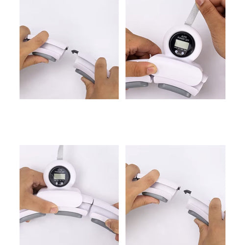 Hula Hoop s Brojačem, Podesivom Težinom i Masažnim Izbočinama, Bijeli, 75–109 cm