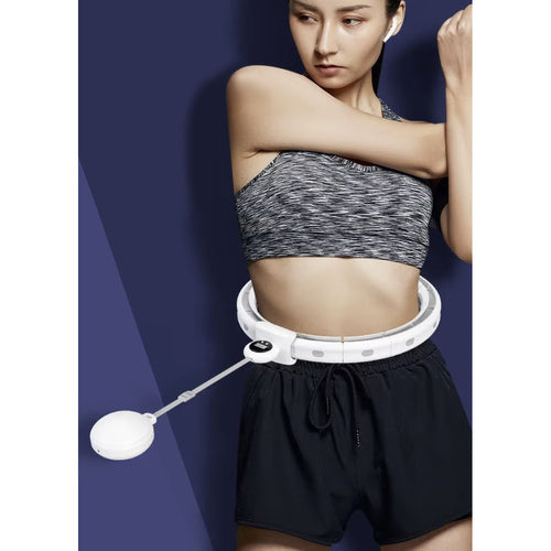 Hula Hoop s Brojačem, Podesivom Težinom i Masažnim Izbočinama, Bijeli, 75–109 cm