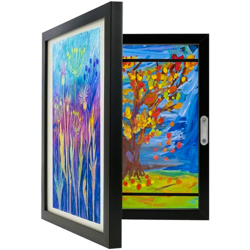 Okvir za Dječje Crteže A4, Kapacitet 150 Radova, Crni, 33 x 24 x 3 cm