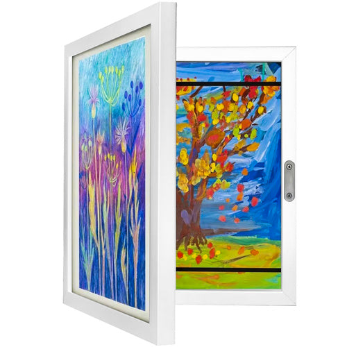 Okvir za Dječje Crteže A4, Bijeli, Kapacitet 150 Radova, 33 x 24 x 3 cm