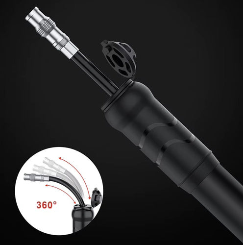 Ručna Pumpa za Bicikl i Romobil 16 cm Crna s Držačem za Ramu