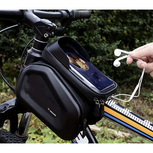 Vodootporna Torba za Bicikl s Držačem za Telefon do 7.2" Crna 20 x 19 x 17 cm