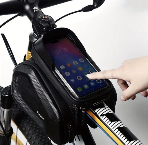 Vodootporna Torba za Bicikl s Držačem za Telefon do 7.2" Crna 20 x 19 x 17 cm