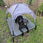 Natkriveni Povišeni Krevet za Psa XXL 90 x 90 x 70 cm Grafitno Sivi