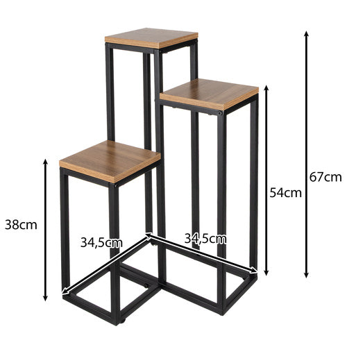 Metalni Stalak za Cvijeće s 3 Nivoa 67 cm