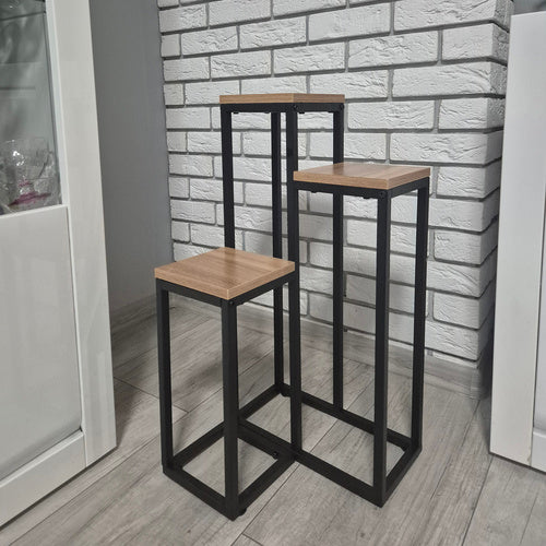 Metalni Stalak za Cvijeće s 3 Nivoa 67 cm