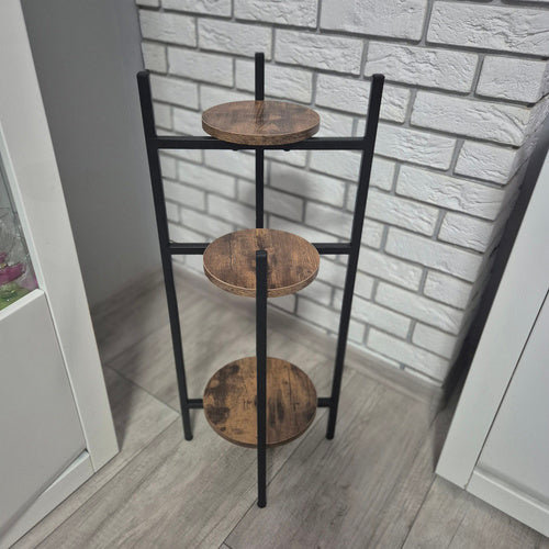 Metalni Stalak za Cvijeće s 3 Nivoa 81x27x27 cm Crno-smeđi