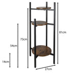 Metalni Stalak za Cvijeće s 3 Nivoa 81x27x27 cm Crno-smeđi